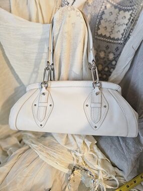 Vintage COLE Haan White Leather Shoulder Bag With a Dust Bag!